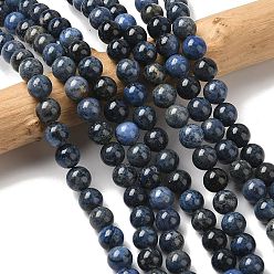 дюмортьерит Натуральный сорт дюмортьеритовых кварцевых круглых нитей, 8 мм, отверстие : 1 мм, около 45~47 шт / нитка, 14.76'' (37.5 см)