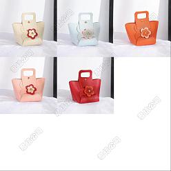 (52) Непрозрачная лаванда 10 наборы 5 цветные комплекты сумок из искусственной кожи, включая лист из искусственной кожи, металлическая заклепка и цветок, разноцветные, готовая продукция: 80x70x120 мм, 2 наборы / цвет