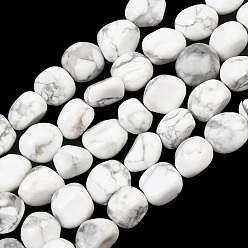 Howlita Perlas naturales howlite hebras, pepitas, 9~11x8~10x6~10 mm, agujero: 0.8 mm, sobre 18~19 unidades / cadena, 6.89~7.28'' (17.5~18.5 cm)