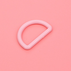 Pink Plastic Buckle D Ring, Webbing Belts Buckle, for Luggage Belt Craft DIY Accessories, Pink, 25mm, 10pcs/bag