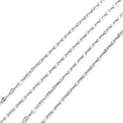 Stainless Steel Color 304 Stainless Steel Cable Chains, Dapped Chains, Soldered, Decorative Chains, with Flat Oval Connector, Stainless Steel Color, 2.3x4mm