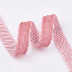 Pink Single Face Velvet Ribbon, Pink, 3/8 inch(9.5~10mm), about 50yards/roll(45.72m/roll)