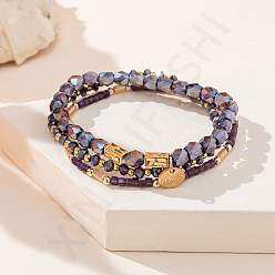 Mixed Color Colorful Crystal Bracelet - Bohemian Style, Fashionable Beaded Bangle, Elegant Jewelry.