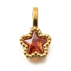 (123L) Белый крем непрозрачный блеск 304 из нержавеющей стали горный хрусталь подвески, ионное покрытие (ip), звезды прелести, огнеупорный кирпич, 14.5x8.5x3.5 мм, отверстие : 4.5x2.5 мм