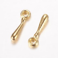 Golden Alloy Charms, Golden, 11x2mm, Hole: 1mm