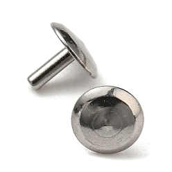 Stainless Steel Color 304 Stainless Steel Stud Rivet Findings, Round, Stainless Steel Color, 4x3.7mm