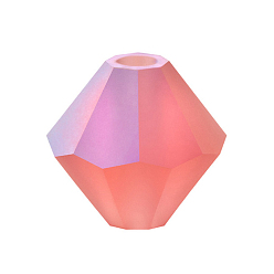 90350 20019 Padparadscha AB Matt Хрустальные бусины preciosa®, чешский хрусталь, биконус(451 69 302 рондель), 90350 20019 падпараджа аб матовый, 4 мм, отверстие : 0.8 мм