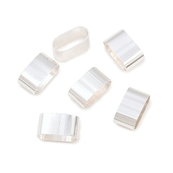 Посеребрённый Прелести латунных слайд, без кадмия и без свинца, прямоугольные, 925 серебро покрытием, 9x4.5x4 мм, отверстие : 8.5x3.5 мм