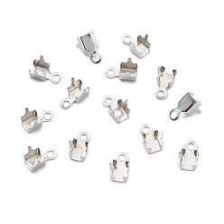 Платина Концы медной цепи, горный хрусталь чашки цепи разъемы, платина, 6x3 мм, отверстие : 1.2 мм, около 2.8 мм внутренним диаметром