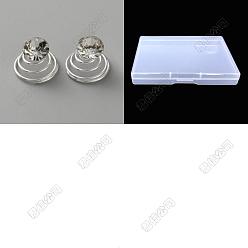 Платина 60шт. спиральные заколки для волос, аксессуары для укладки волос, со стразами, платина, 11 мм, внутренний диаметр: 13.5 мм