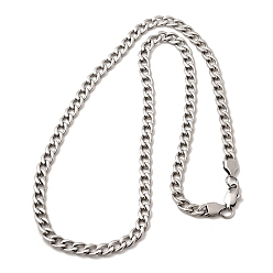 Нержавеющая Сталь Цвет 6мм 304 ожерелья из кубинской цепи из нержавеющей стали для женщин и мужчин, не тускнеет, цвет нержавеющей стали, 21.65 дюйм (55 см)