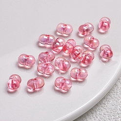 Hot Pink Transparent Acrylic Beads, Hot Pink, 8x5mm, Hole: 2mm