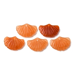 Красный Авантюрин Натуральный красный авантюрин подвески, подвески из листьев гинкго, 15x19x3~4 мм