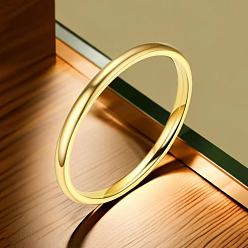 Золотой Простые ленточные кольца из нержавеющей стали, золотые, размер США 7 (17.3 мм)