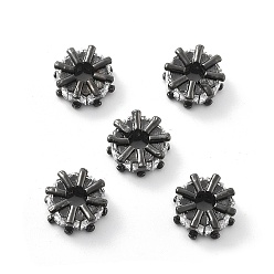 Черный Латунные микро проложить кубического циркония бусы, долговечный, стойки покрытие, плоско-круглые, чёрные, 10x4.5 мм, отверстие : 3.2 мм