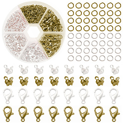 (52) Непрозрачная лаванда Набор для поиска поделок для изготовления ювелирных изделий, включая железные открытые кольца для прыжков и наконечники для бусин, Карабин-лобстер из цинкового сплава, разноцветные, 5~12x0.7~4 мм, внутренний диаметр: 3~3.6 мм, 560 шт / коробка