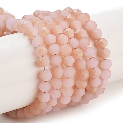 Бланшированный Миндаль Наполовину радуга с гранями, матовые, бланшированный миндаль, 4~4.5x3~3.5 мм, отверстие : 0.8 мм, около 150 шт / нитка, 15.1 дюйм