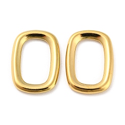 Real 18K Gold Plated 304 Stainless Steel Linking Rings, Rectangle, Real 18K Gold Plated, 14x10x1.5mm, Inner Diameter: 10x16mm