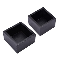 Black Pinewood Box, Square, Vehicle-mounted Box, Black, 8.4~11x8.4~11x5.7~6cm, 2pcs/set