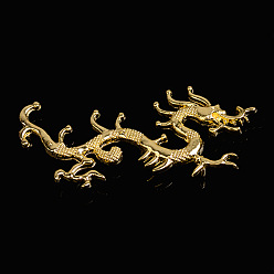 Doré  Cabochons en alliage de dragon, accessoires de bâtons de cheveux bricolage, or, 30x68mm