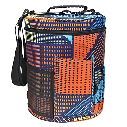 Orange Oxford Zipper Knitting Bucket Bag with Handle, Yarn Storage Organizer, Crochet Hooks & Knitting Needles Bag, Orange, 27.5x32.5cm