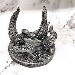 Серый Украшения для пьедестала скульптуры из смолы осьминога, держатель хрустального шара, для домашнего офисного стола, серые, 71x70x60 мм