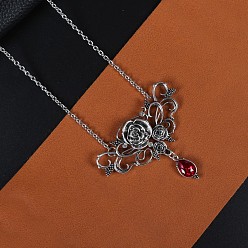 Дракон Готическое ожерелье в виде черепа вампира-пирата - комплект чокеров в виде летучей мыши и розы на Хэллоуин, дракон, 31.89 дюйм (81 см), кулон: 7.5x7 см