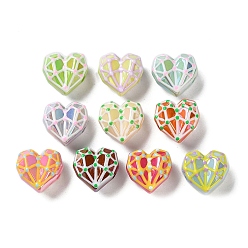 Mixed Color Opaque Acrylic Beads, Heart, Mixed Color, 20.5x21x14mm, Hole: 3mm