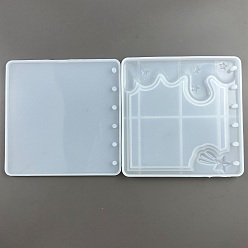 Food Silicone Binder Notebook Cover Quicksand Molds, Shaker Molds, Resin Casting Molds, for UV Resin, Epoxy Resin Craft Making, Food, 120x120x8mm, 2pcs/set