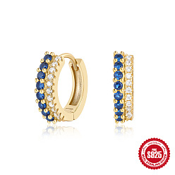 Gold - Blue + White Серьги в минималистском стиле s925 серебряные двухрядные серьги разного цвета с инкрустацией бриллиантами и бирюзой