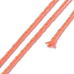 Коралловый 20м плетеный шнур из полиэстера для изготовления ювелирных изделий, круглые, коралл, 2 мм, около 21.87 ярдов (20 м) / рулон