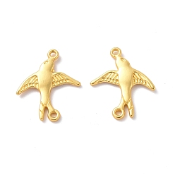 Matte Gold Color Rack Plating Alloy Connector Charms, Cadmium Free & Lead Free & Nickle Free, Bird, Matte Gold Color, 20x17x2mm, Hole: 1.2mm