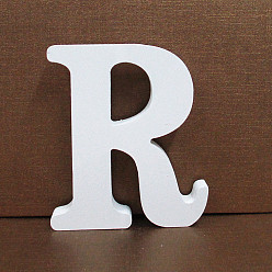 Letter R Letter Wooden Ornaments, for Home Wedding Decoration Shooting Props, Letter.R, 100x100x15mm