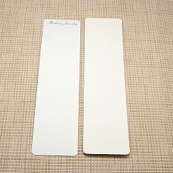 White Big Cardboard Paper Necklace Display Cards, Rectangle, White, 210x55x0.5mm