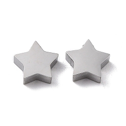 Stainless Steel Color 304 Stainless Steel Charms, Star, Stainless Steel Color, 9x9.5x3mm, Hole: 1.6mm
