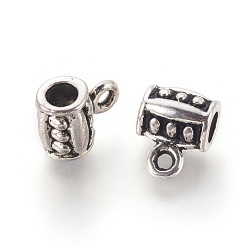 Antique Silver Tibetan Style Hangers, Bail Beads, Lead Free and Cadmium Free, Antique Silver, about 11mm long, 9mm wide, 7mm thick, hole: 1.5mm