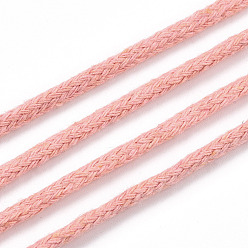 Light Salmon Cotton String Threads, Macrame Cord, Decorative String Threads, for DIY Crafts, Gift Wrapping and Jewelry Making, Light Salmon, 3mm, about 109.36 Yards(100m)/Roll.