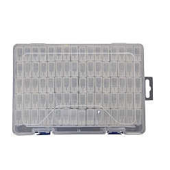 Clear 64 Compartments Removable Plastic Bead Containers, Rhinestone Storage Box, Clear, 22.6x15.7x5.9cm
