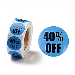 Lilac 40% Off Discount Round Dot Roll Stickers, Self-Adhesive Paper Percent Off Stickers, for Retail Store, Lilac, 66x27mm, Stickers: 25mm in diameter, 500pcs/roll