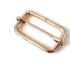 Light Gold Iron Webbing Bag Strap Adjuster Buckles, Handbag Shorten Length Tri-Glide Adjuster Buckles, Light Gold, 2.05x3.93cm