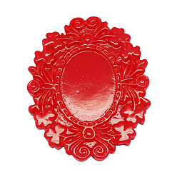 Красный Непрозрачные кабошоны из смолы, цветок, красные, 16x7 мм