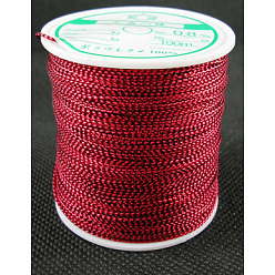 Dark Red Metallic Thread, Embroidery Thread, Deep Red, 0.8mm/strand, about 109.36 yards(100m)/roll