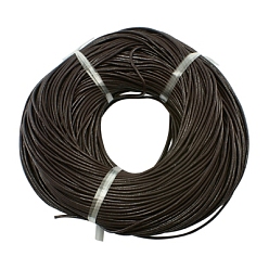 Coconut Brown Leather Beading Cord, Cowhide Leather, DIY Necklace Making Material, Coconut Brown, 3mm, about 109.36 yards(100m)/bundle