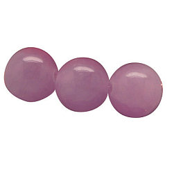 Lilac Natural Yellow Jade Beads Strands, Round, Dyed, Lilac, 4mm, Hole: 0.7mm, about 96 pcs/strand, 16 inch