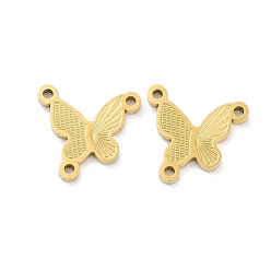 Real 18K Gold Plated Ion Plating(IP) 316L Surgical Stainless Steel Chandelier Component Links, 3-Loop Connector, Butterfly, Real 18K Gold Plated, 17x15x1.5mm, Hole: 1.4mm