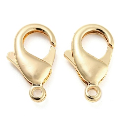 Real 18K Gold Plated Brass Lobster Claw Clasps, for Jewelry Making, Real 18K Gold Plated, 23x14x5mm, Hole: 2.5mm