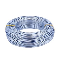 Light Steel Blue Round Aluminum Wire, for Jewelry Making, Light Steel Blue, 9 Gauge, 3mm, about 82.02 Feet(25m)/500g