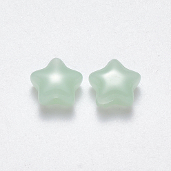Light Green Imitation Jade Glass Beads, Star, Light Green, 8x8.5x4mm, Hole: 1mm
