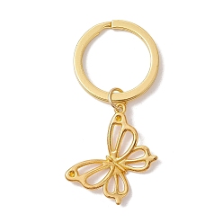 Golden Alloy Keychain Pendant, Butterfly, Golden, 5.5cm