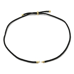 Black Nylon Cords Necklace Making, with Golden Brass Findings, Long-Lasting Plated, Black, 22~22.8 inch(56~58cm), Hole: 1.7mm
